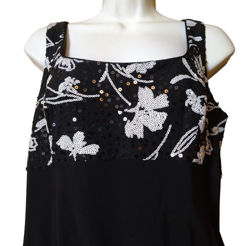 Collections by Lourea Women's Size 12 Black Sequined Sleeveless Dress Event - Picture 2 of 7